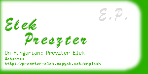 elek preszter business card